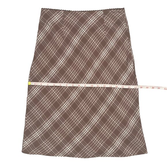 Aeropostale Y2K Brown Plaid Knee Length Skirt Women’s Sz Small Preppy Academia - Picture 6 of 14